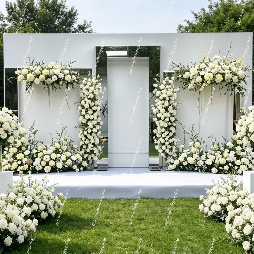 

1pcs/3pcs) No light )Gold Metal Flower Stands for Wedding Stage Aisle Rectangle stage walkway Centerpiece Home Use wedding deco