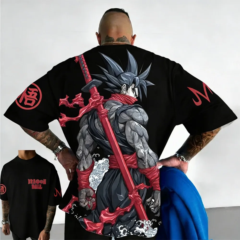 Plus Size Dragon Ball Summer Anime Printed Men and Women T-shirt Casual Parent Child Top Fashion Street Wear Y2K Harajuku Style view 2