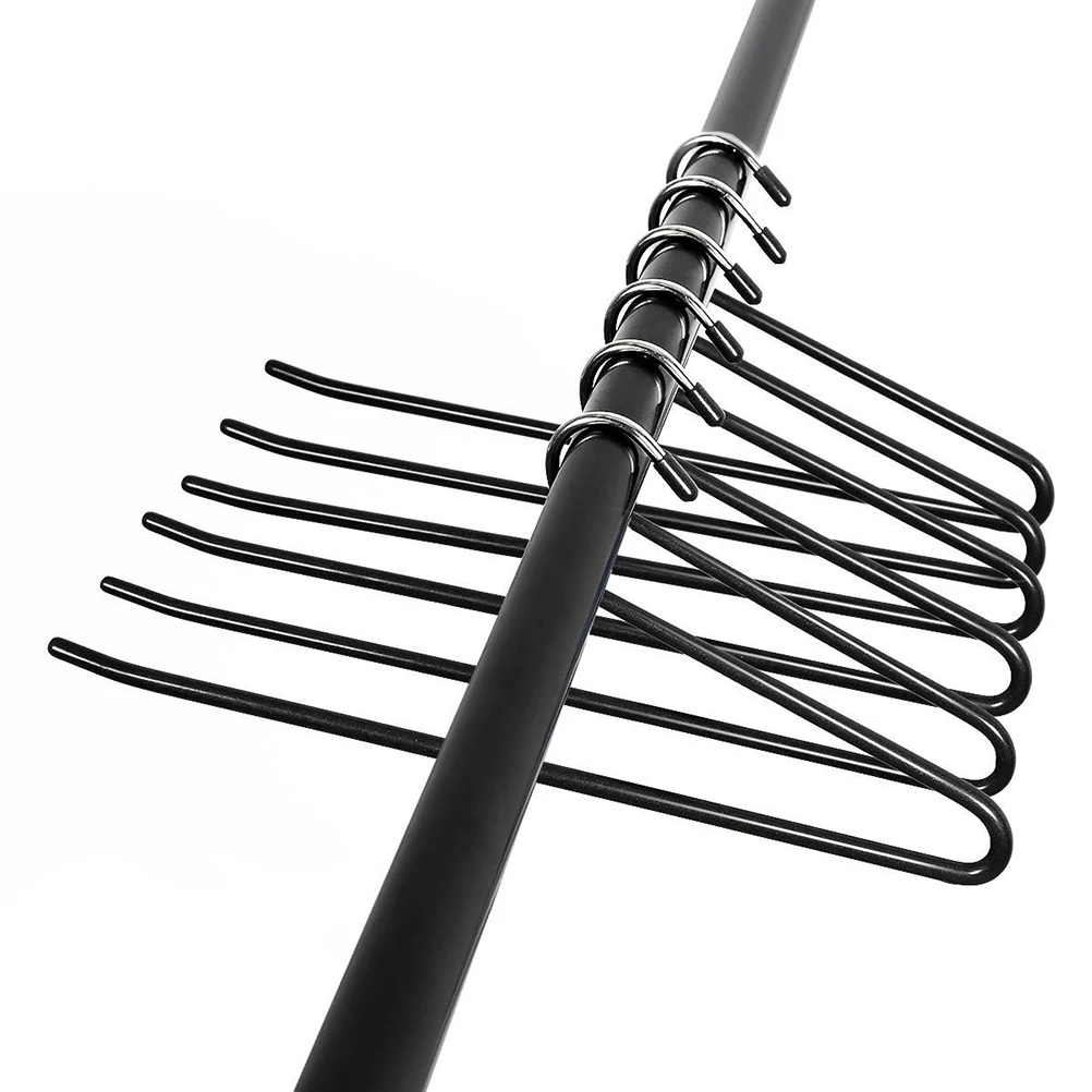 

12pcs Non Slip Pants Hangers Black Open Ended Trousers Organizer Heavy Duty Stainless Steel No Slip Bar Fits Closet Rails