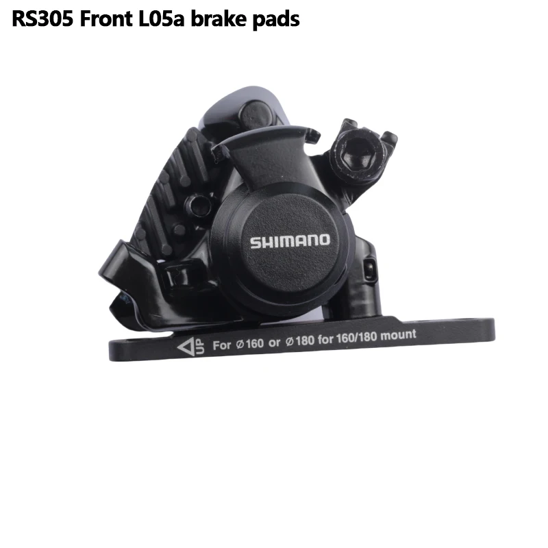 Shimano RS305 Bremse, flache Montage, vorne und hinten, mechanische Scheibenbremse mit L05A-Pads für Rennrad, BR-RS305, hinterer Bremssattel, Schwarz – Detail 2