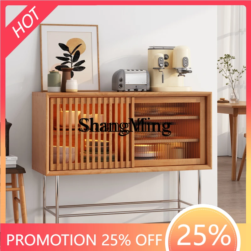 

Новый простой небольшой приставной шкаф для столовой, прикроватный шкаф для гостиной, бытовой шкаф для хранения с раздвижными дверцами