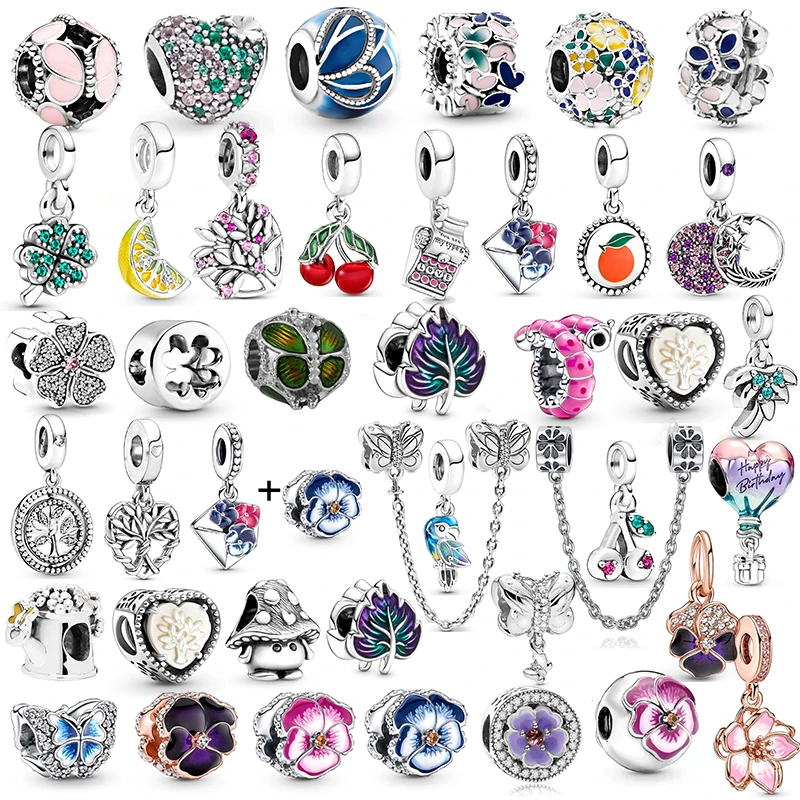 2Pcs/lot 2024 Spring Styles Charm Beads Fit Original DIY Butterfly Pendant Bracelets Necklaces For Women Men Wife Jewelry Making