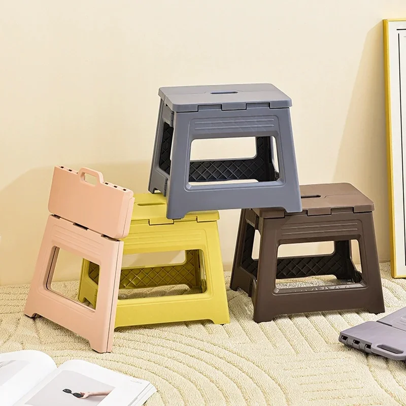 Portable Plastic Folding Stool Small Foldable Step Stool for Kids Adults Home Kitchen Outdoor Camping Fishing Bench