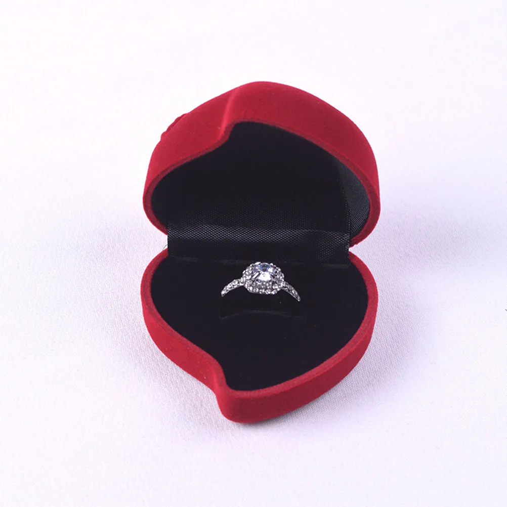 

3 Pcs Heart Shaped Box Wedding Engagement Storage Case Gift Holder for Valentine's Day Compact Lightweight Heart