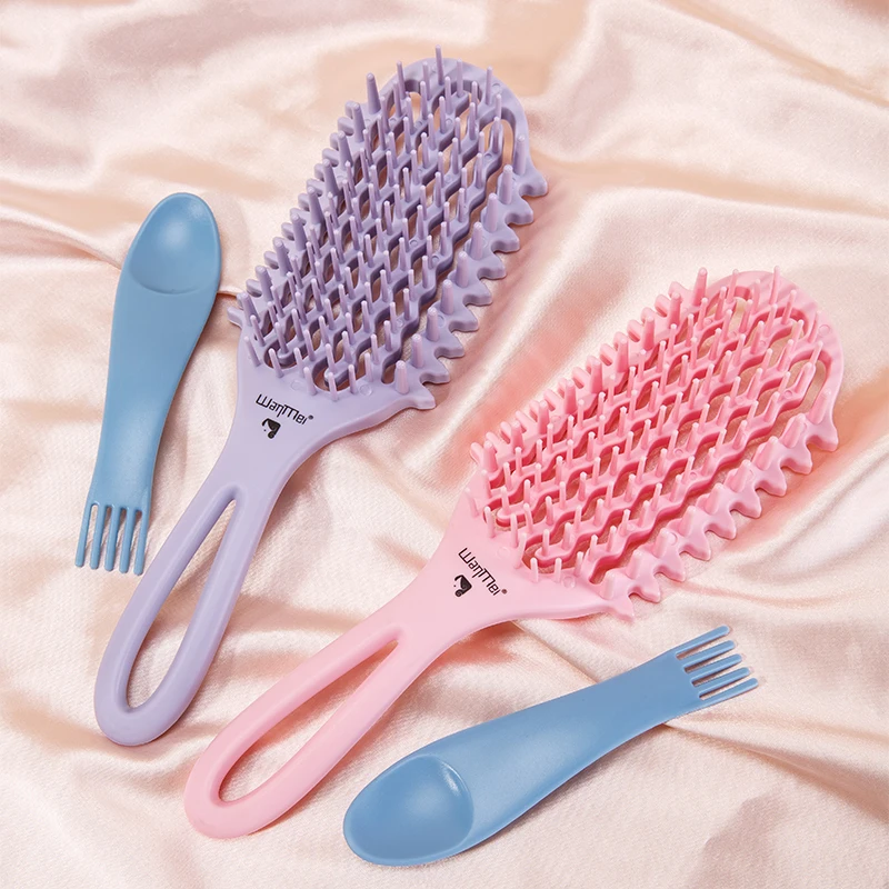 1Boxed Air Weave Wave Comb Detangling Brush Scalp Massage Hair Styling Tool Anti-static Vent Brush for Curly Straight Hair - view 4