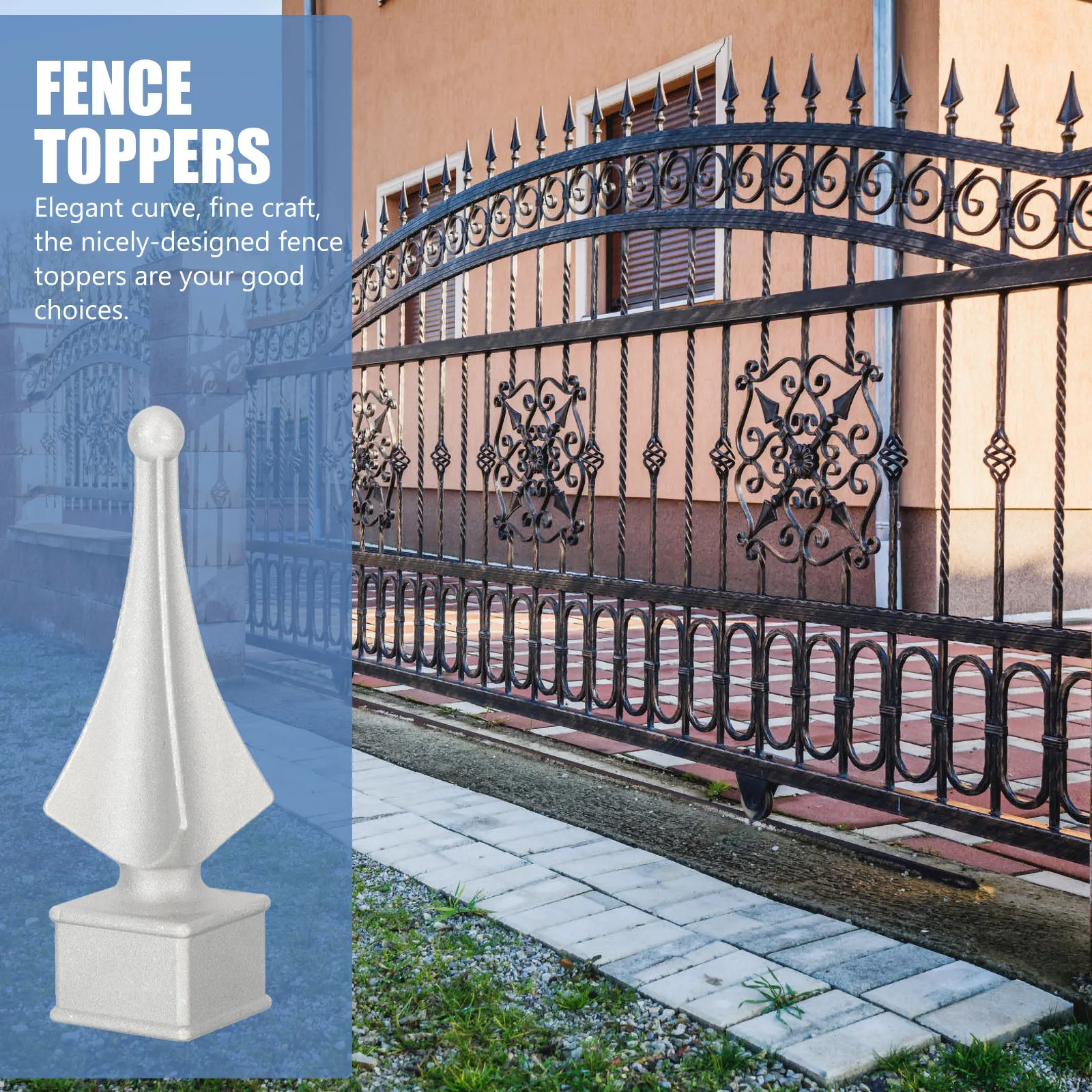 

4 Pcs Square Pipe Fence Finials Decorative Post Toppers Aluminum 6x6 Caps Fence Decor Practical Finial Outdoor Garden
