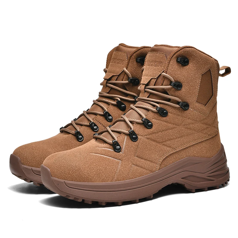 جديد الرجال العلامة التجارية الصحراء الكاحل العمل في الهواء الطلق الأحذية التكتيكية القتالية قوة خاصة امرأة مقاوم للماء العسكرية المشي لمسافات طويلة حذاء أحذية جيش #1
