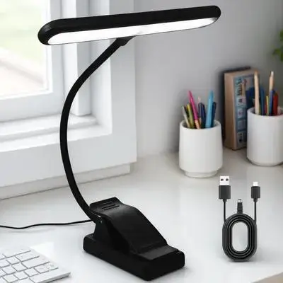 

Перезаряжаемая светодиодная лампа-прищепка для музыкальной подставки, USB-светильник для чтения, настольная лампа с защитой для глаз, индикатором заряда, для фортепиано