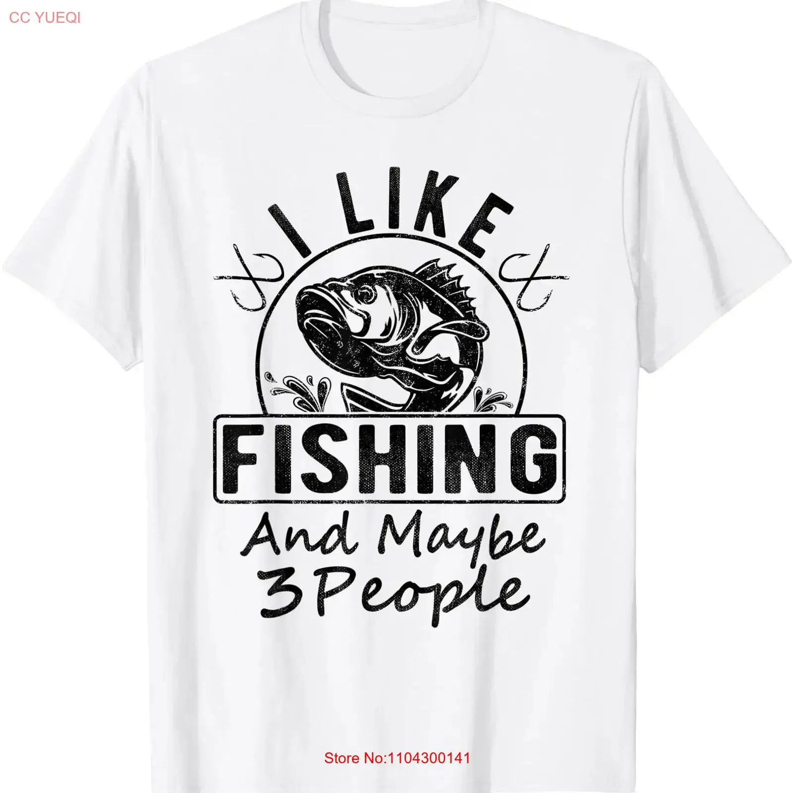 I Like Fishing Maybe 3 People Funny Saying T Shirt vintage Washed Casual homme designer clothes Versatile Slightly