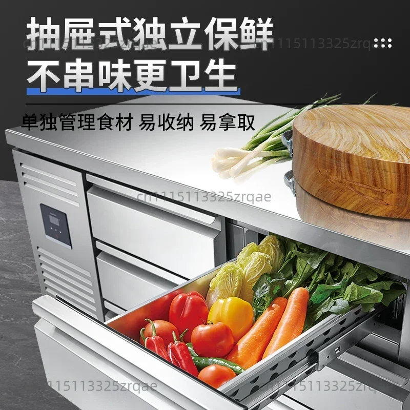 Stainless steel drawer workbench air-cooled refrigeration freezer strength source factory specifications refrigerator commercial