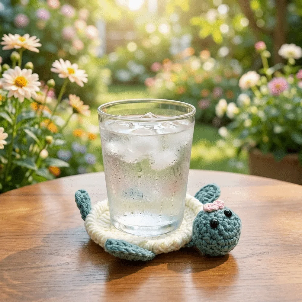 Creative Funny Crochet Animal Coaster Non-Slip Anti Scald Knitted Cup Mat Cartoon Handmade Coaster Restaurant Table