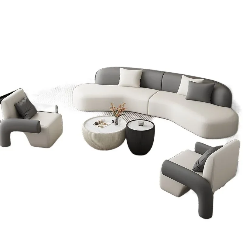 

Sales department, beauty salon club, sales office reception, exhibition hall lounge area, company, hotel lobby, curved sofa