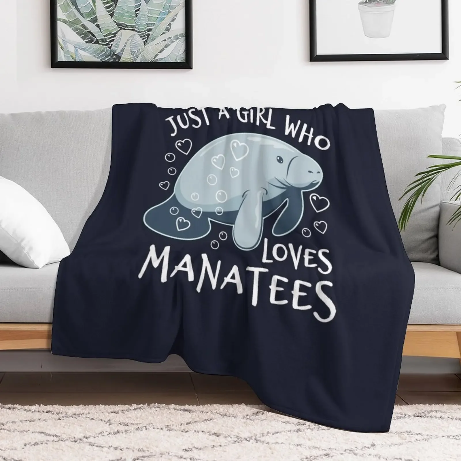 Just A Girl Who Loves Manatees - Cute Manatee Throw Blanket Loose For Sofa Thin Blankets