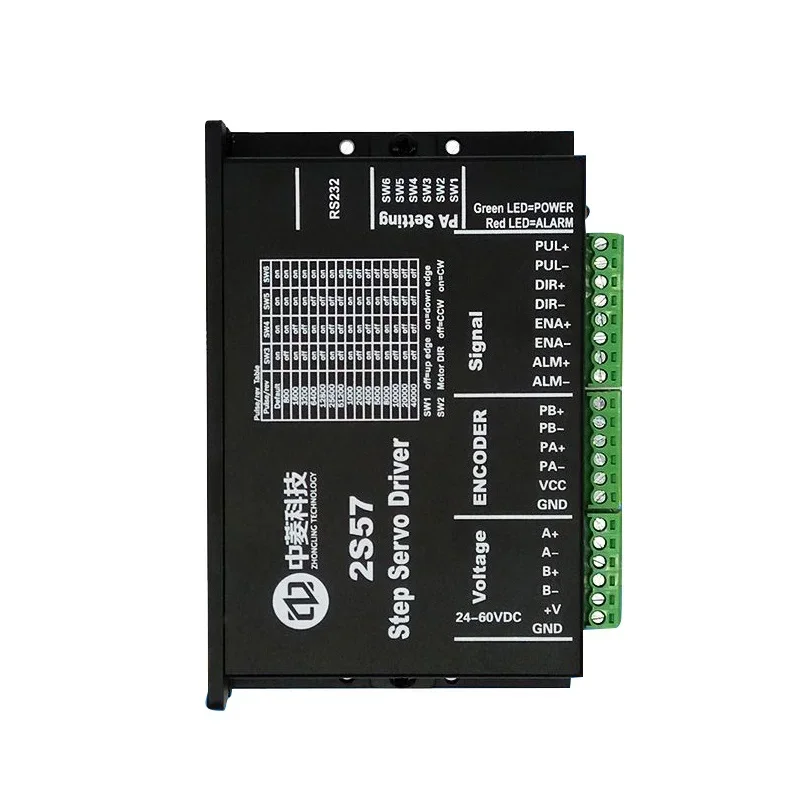 Shen Zhen ZLTECH 2 phase 2S57 24-36V DC 1-7A send pulse alone analog IO signal speed control stepper motor driver