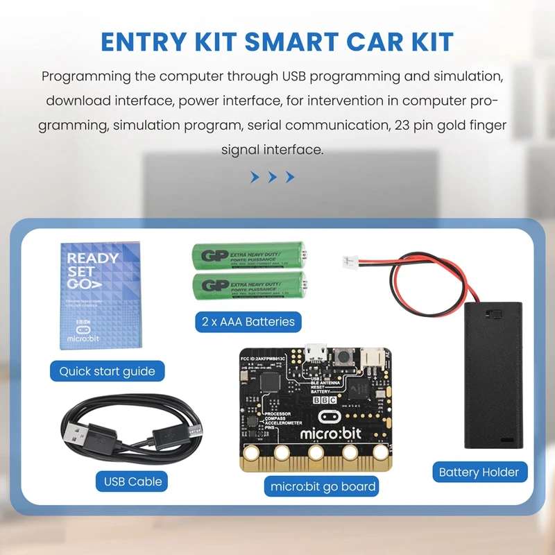 

Microbit GO Starter Kit BBC Smart Car Kit/Qtruck/Python Education Microbit Supports AI And Machine Learning
