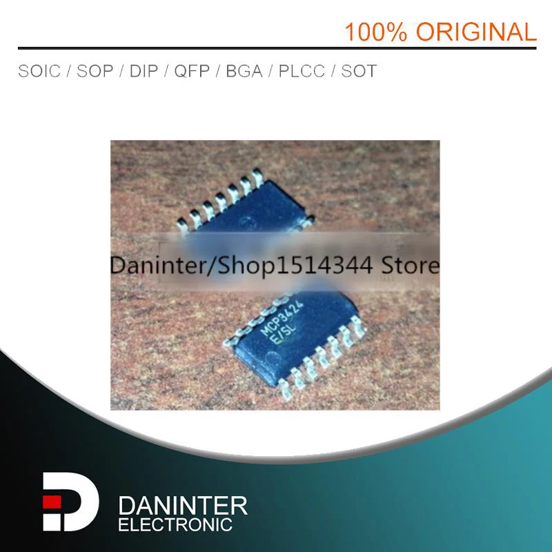 MCP3424 MCP3424E/SL MCP3424-E/SL New import SOP14 10PCS/LOT