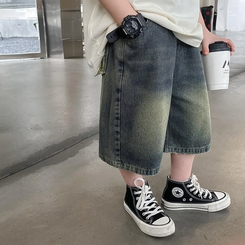 1-10 Jahre Jungen-Jeansshorts RAISE, lockere Sommer-Kindershorts mit elastischem Bund, lässige Shorts für Kleinkinder und Babys, Jungen-Jeansshorts – Detail 3