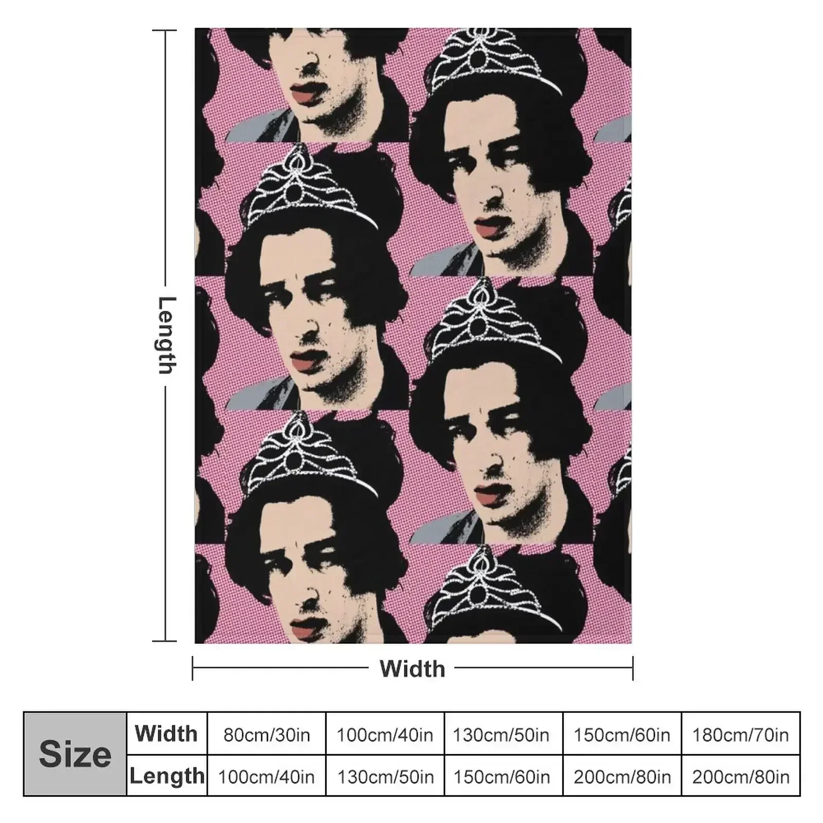 Matt Healy style pop art Throw Blanket couch cozy soft plush fuzzy picnic outdoor blanket