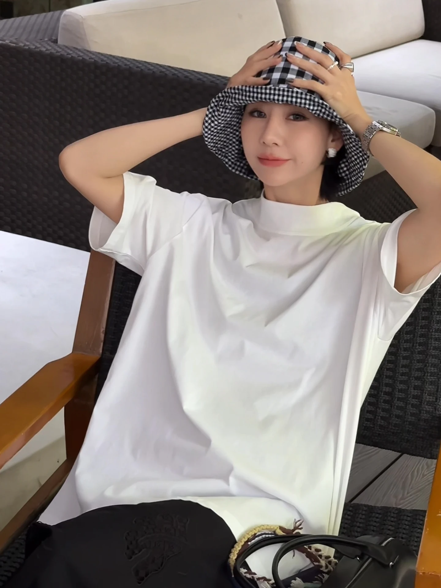 

Женская летняя футболка TT ort Sve с узлом на спине, большого размера, прямого кроя, из хлопка