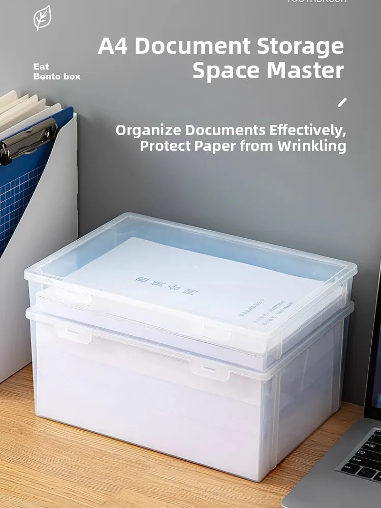 

Прозрачный пластиковый органайзер для документов формата А4, контейнер для хранения офисных и экзаменационных работ, японский стиль, штабелируемый