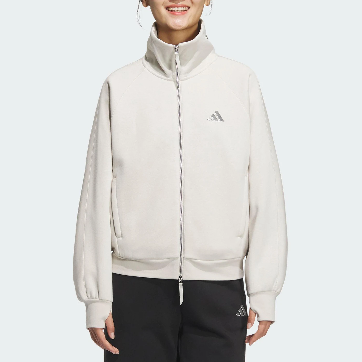 

Adidas Authentic FLEECE JKT Women's Loose Casual Stand Collar Jacket KC0047