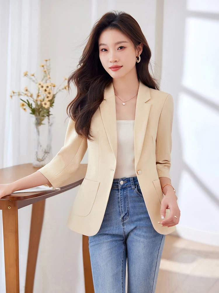 Ele Casual Lightweight Women's Summer Faion Midi Sve ket Detailing Polyester Fiber Thin Sle Commute Wind