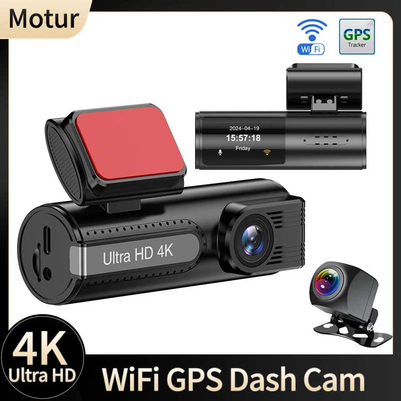 

4K Dash Cam WiFi GPS Ultra HD 3840*2160P Car DVR For Car Surveillance Cameras Video Recorders Dashcam 24H Parking Monitor