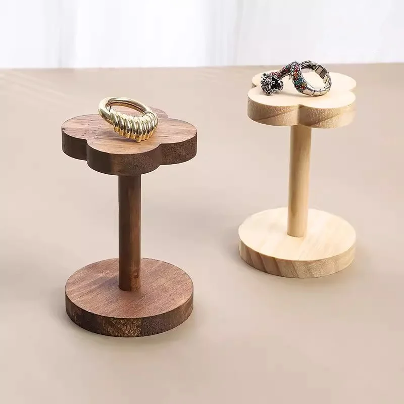 Wooden Flower Shaped Display Riser Stand Organizer Shelf Stand for Figures Display Cabinet Jewelry Cute Dolls Storage Rack Decor