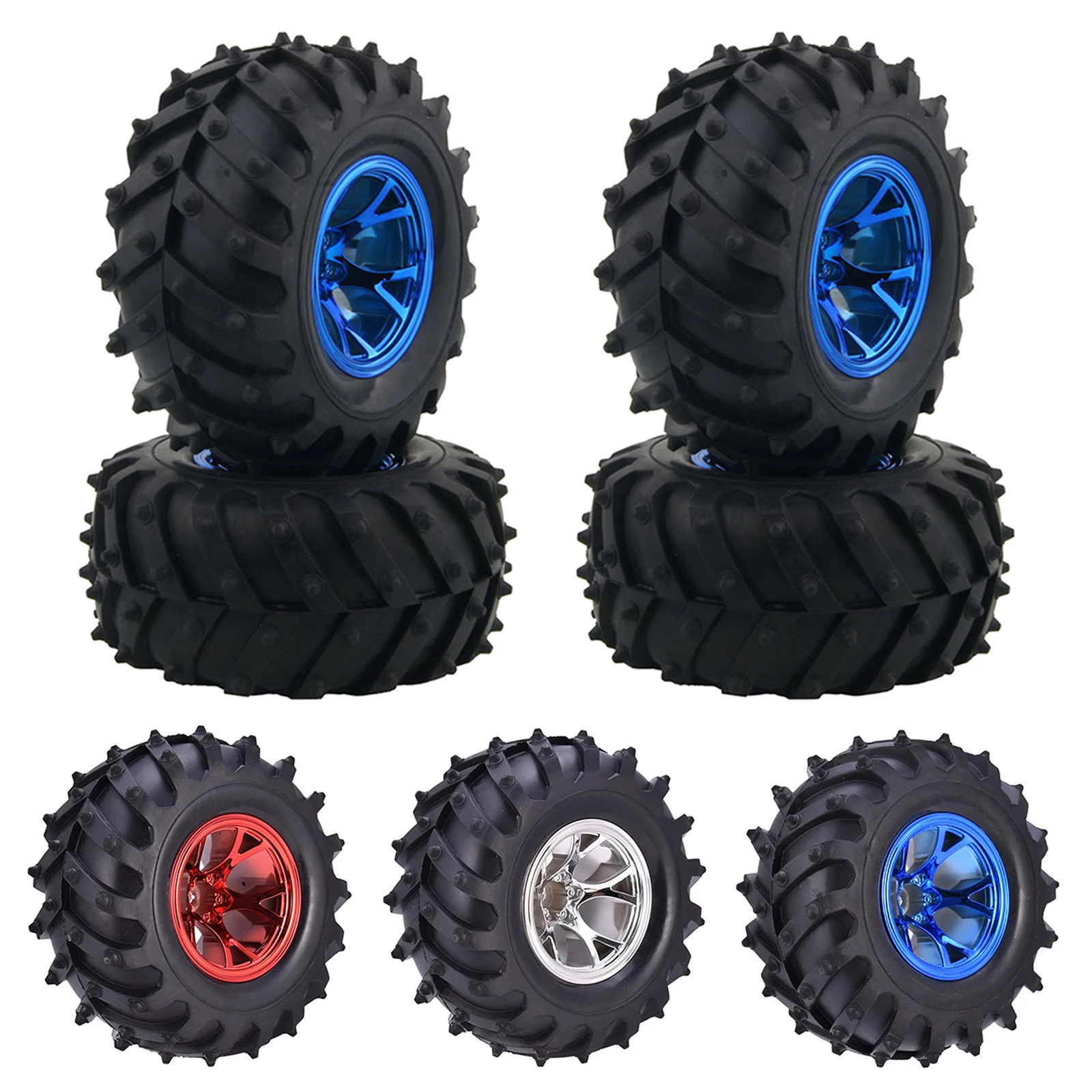 4PCS 12mm Hub 1/10 Tyre Wheel 120mm 125mm 130mm Monster Truck Tires Wheels Buggy RC Car Crawler for Traxxas Scx10 Buggy