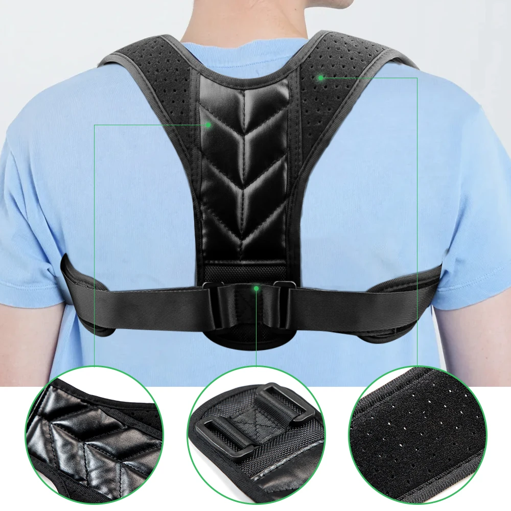 1pc Posture Corrector for Men and Women, Upper Back Brace for Clavicle Support, Adjustable Back Straightener and Providing Pain