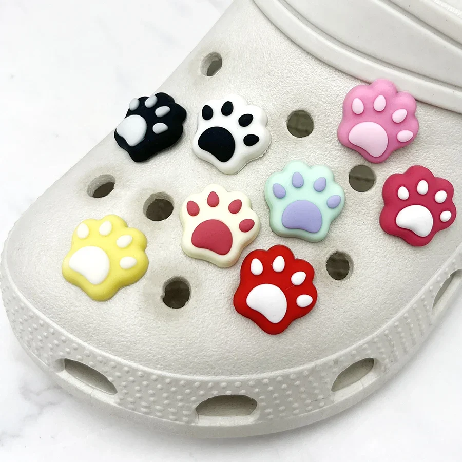 Single Sale Colorful Cute Cat Claw PVC Shoe Charms Decoration Fun Mini Shoe Accessories Fit Kid's Party X-mas Gift