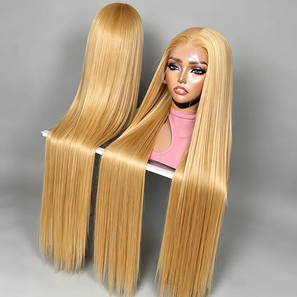 Hd Lace Frontal Wig Human Hair Pre Plucked - Wstępnie pokolorowane # 27 Peruka z