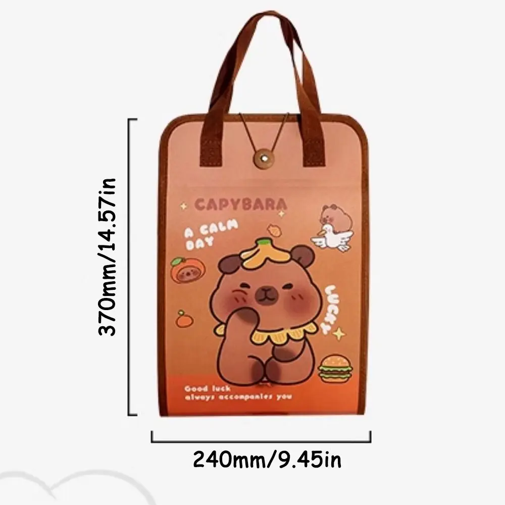 Cartoon Capibara A4 File Folder 13-Layer Expanding Waterproof Vertical Hand-held Bag Large Capacity Data Sorting Storage Bag