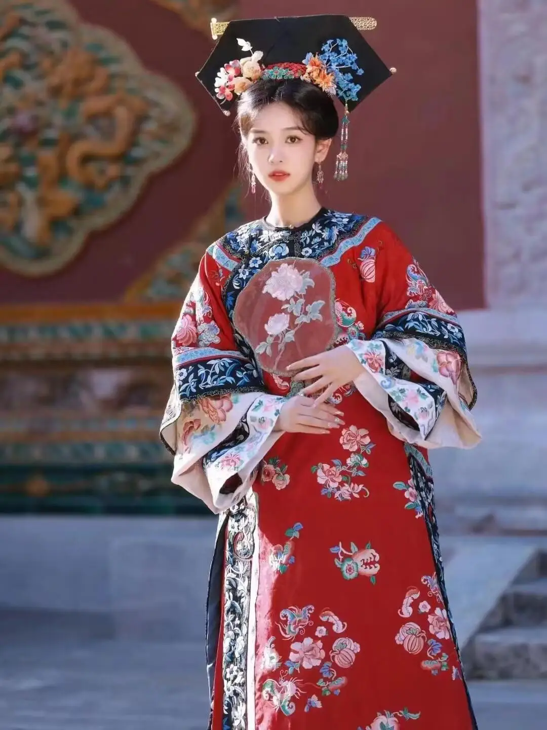 

Женский костюм в стиле династии Цин: Ханьфу с тяжелой вышивкой и принтом, для фотосессий, этнический сценический наряд