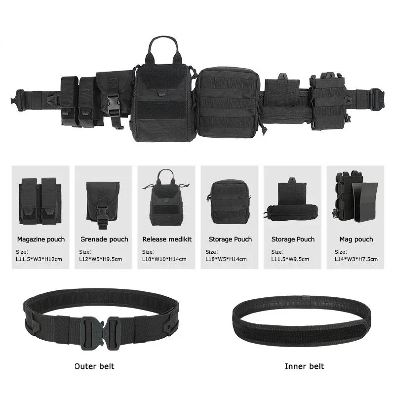 8in1/6in1 Tactical Waist Bag Tactical Belt with Pouches Hunting Equipment Polyester Wallet Waterproof Outdoor Tactical Bagpack