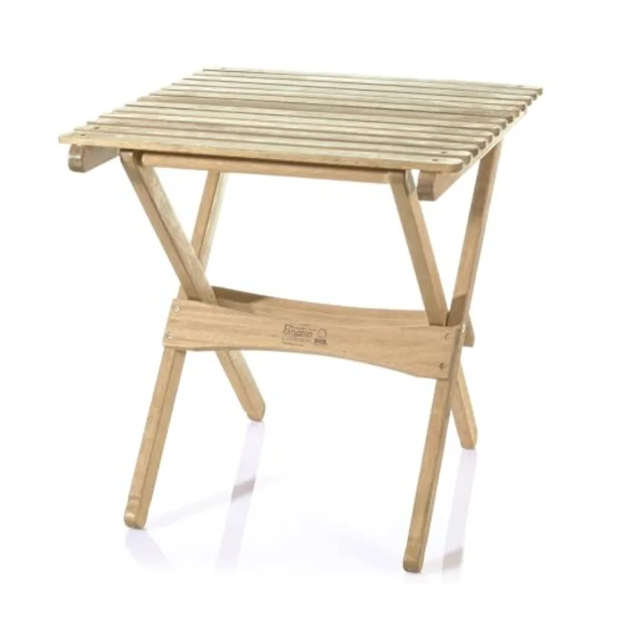 

Pangean Folding Wooden Side Table 18" H x 16" W x 16" D Folds Flat Wood Table for Camping, Patio, Porch, Balcony, and Garden Us