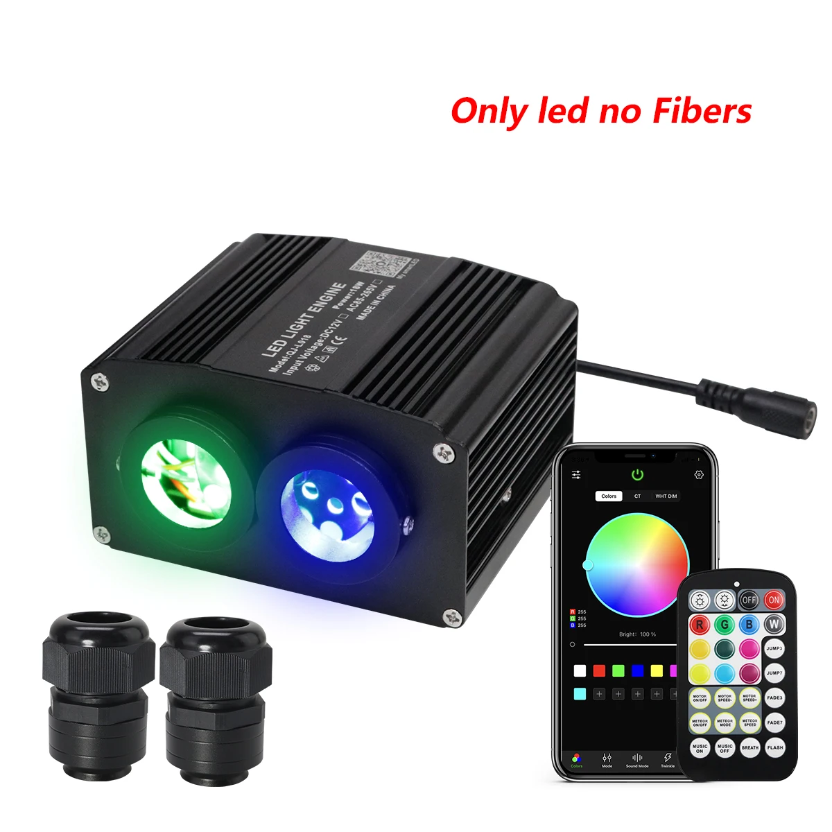 

18W Dual Port Twinkle&White Meteor 2-in-1 Fiber Optic Light APP Control Car Starry sky Atmosphere Car Roof Star Ceiling