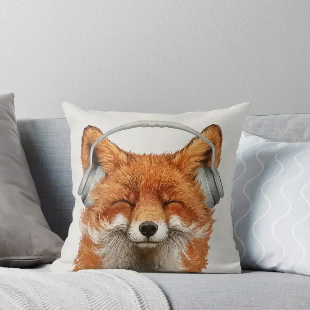 

Smiling Musical Fox Throw Pillow christmas pillowcases ornamental pillows for living room autumn decoration Cusions Cover pillow