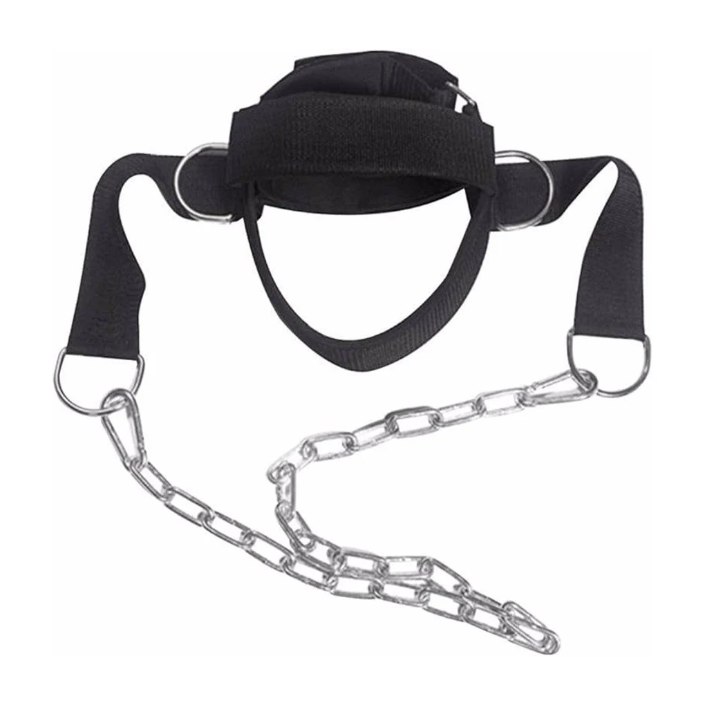 Black Neck Strength With Sports Neck Training Harness Adjustable Strap Sturdy Heavy Duty D-rings black