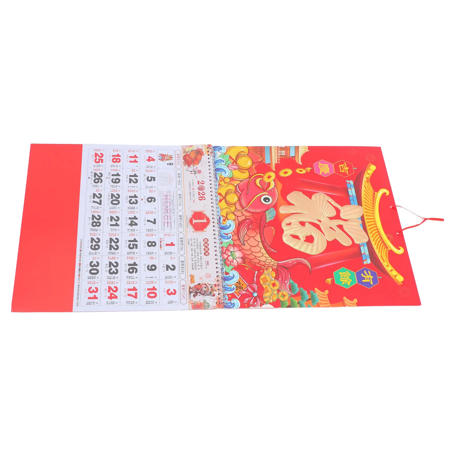 

Подвесной календарь на 2026 год (Китайский Новый год) с отрывными листами, яркими цветами и мировыми праздниками, идеально подходит для дома и офиса