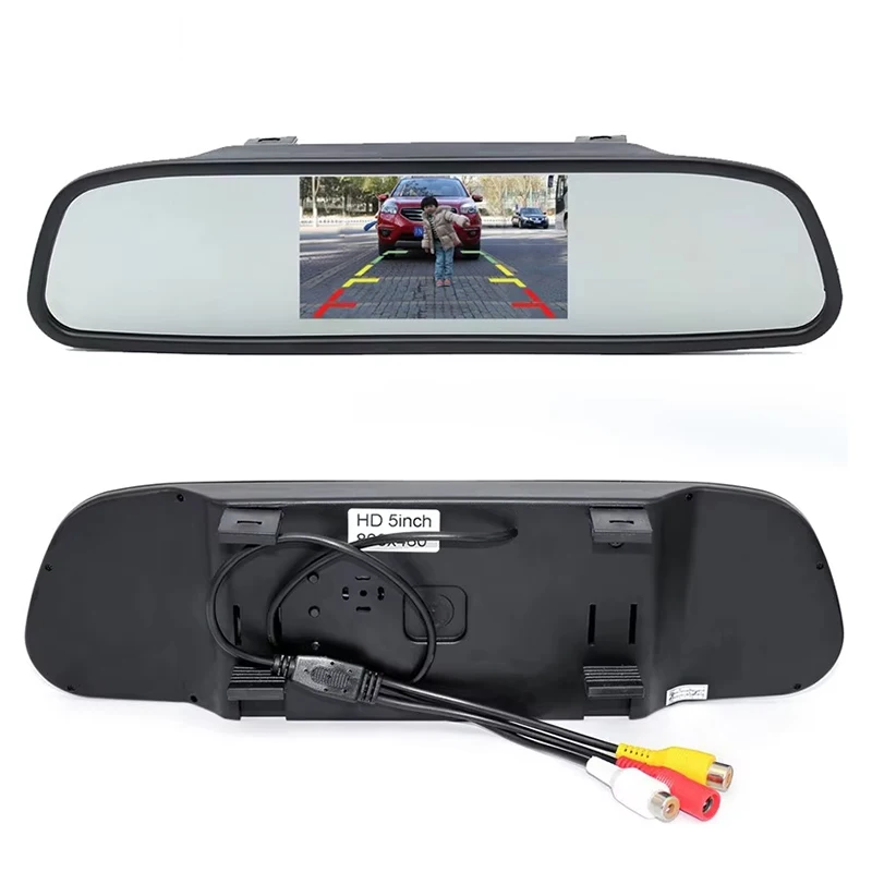 GreenYi – rétroviseur de voiture de 5 pouces, avec moniteur, pour caméra de recul de véhicule d'angle 170, écran de système de stationnement HD TFT LCD