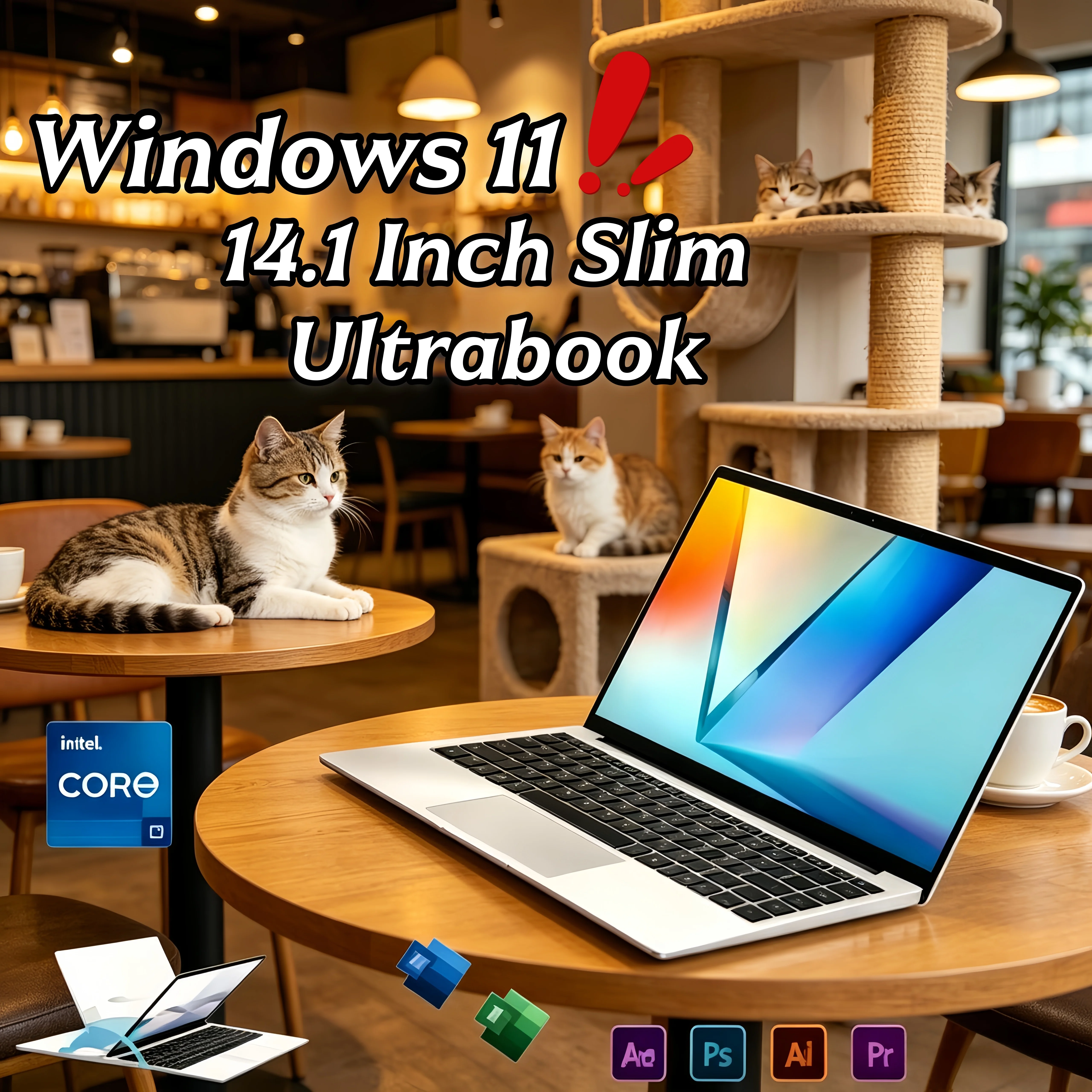 New Arrival 14.1 Inch Slim Ultrabook Intel I9-9900 I9-9880H 2TB SSD Windows 11 Daily Office Computer