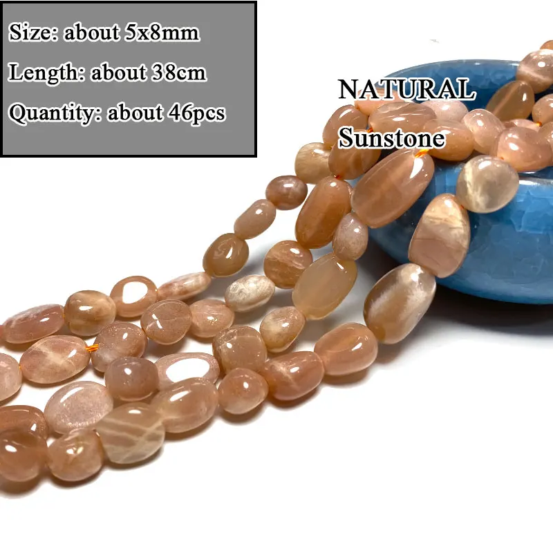 Wholesale Natural Sunstone Various shape Stone Beads Round Faceted Rondelle Square Irregular for Jewelry Making Diy Bracelet