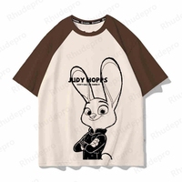 Disney Zootopia Summer Men Nick T-Shirt Comics Tops Tees Male Casual Stylish Short Sleeve Clothing Fashion Trend Streetwear
