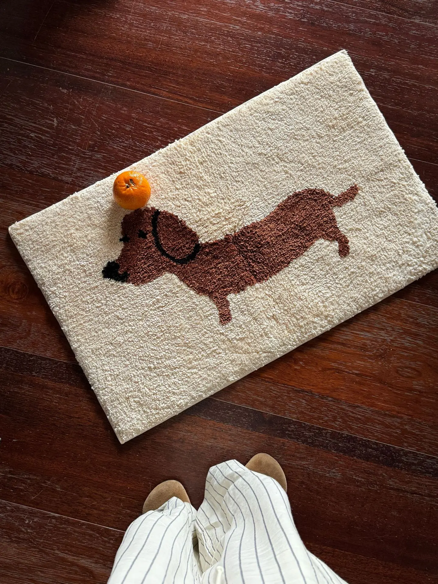 Cute Tufting Puppy Bedroom Rug Cartoon Dog Dachshund Carpet Bathroom Foot Pad Bath Mat Doormat Aesthetic Home Kids Room Decor