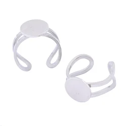 5pcs Stainless Steel 8mm 12mm Circle Pad Ring Bezel Blanks Diy Fingerring Base Settings For Jewerly Making Supplies