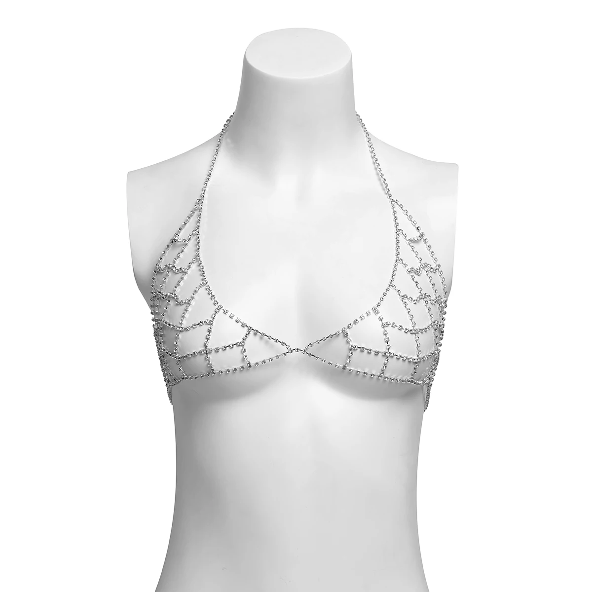 IngeSight.Z Sexy Bra Chain With Rhinestone for Women Luxury Crystal Lingerie Chest Body Chain Nightclub Party Festival Jewelry