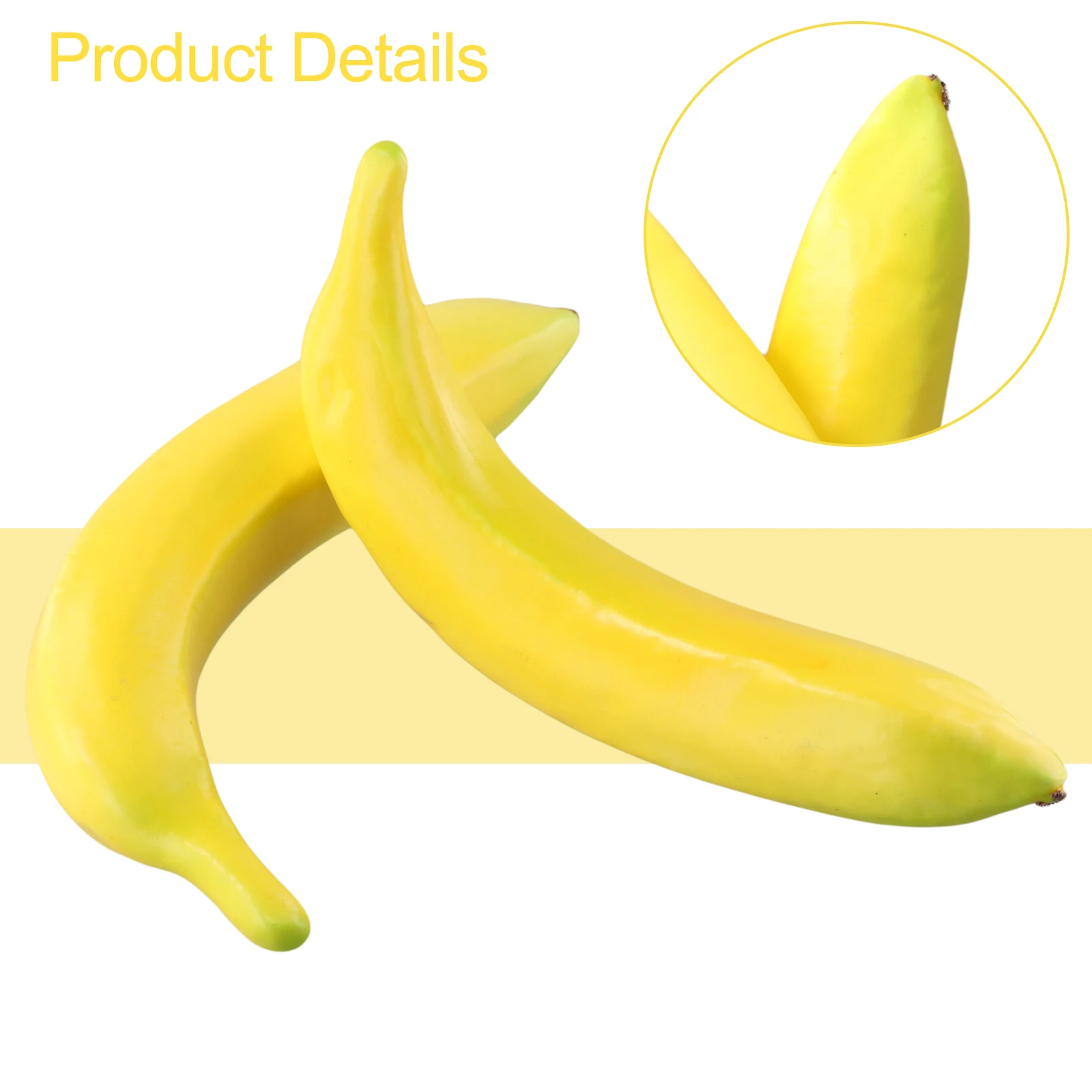 2pcs 20cm Artificial Fruits Fake Bananas Fruit Tray Party Decoration Plastic Fake Fruit Realistic Display Photography Prop