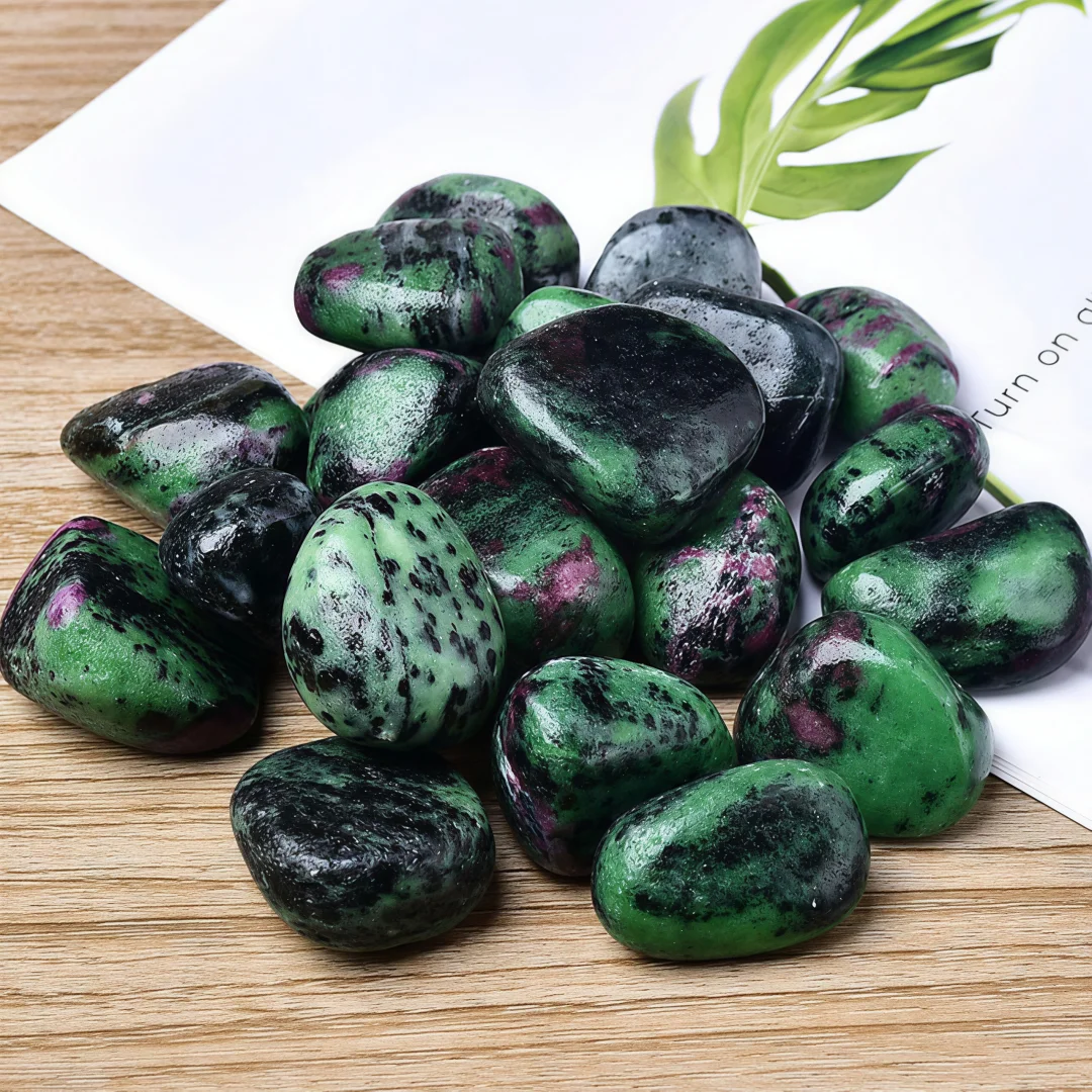 Natural Zoisite Tumbled Stones, Bulk Crystals, Polished Chicken-blood Stone, Outdoor Garden Decoration Stones& Perfect gift