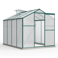 Aluminum greenhouse with foundation 4.75 m² - 190 x 253 cm incl. 1 roof window & sliding door, garden greenhouse, plant house